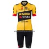 Set Fietsshirt + Korte Koersbroek 2023 Jumbo-Visma Geel Zwart Dames